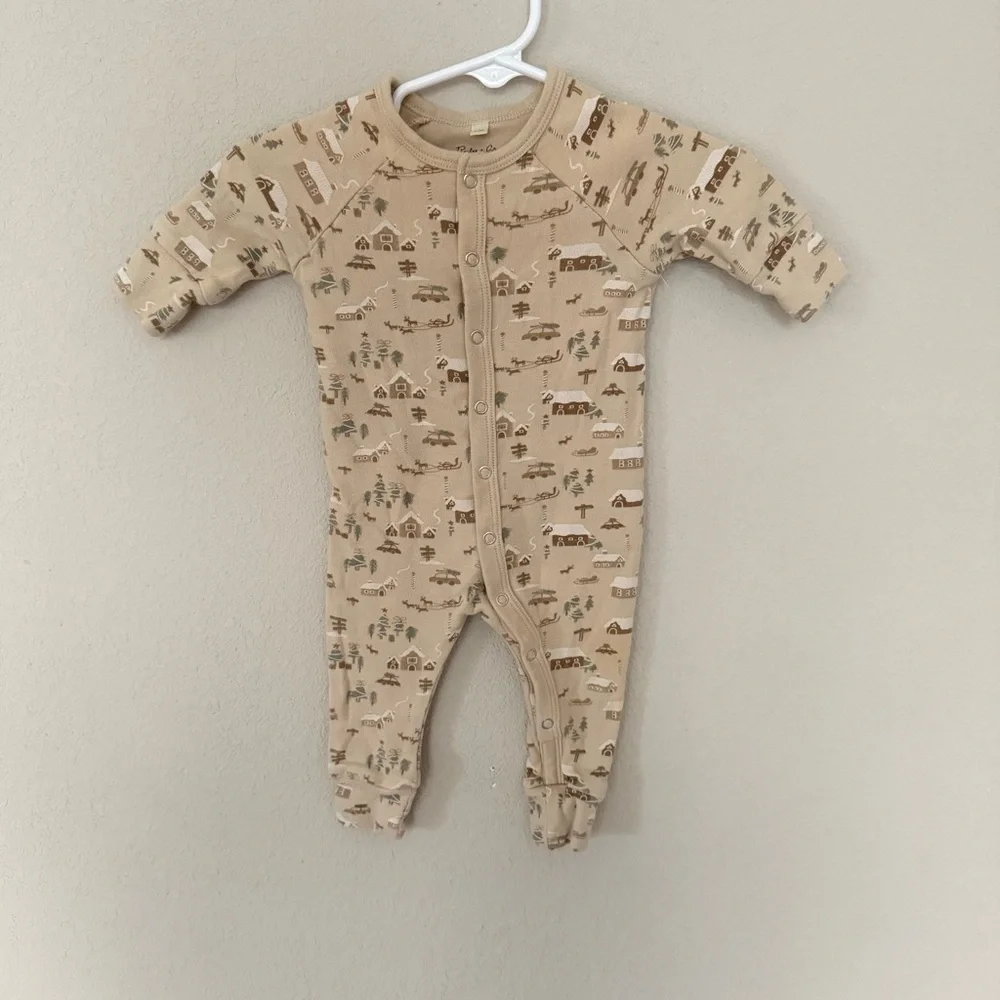 Rylee + Cru - Organic Jersey Long John‎ - North Pole - Warm Grey/Tan